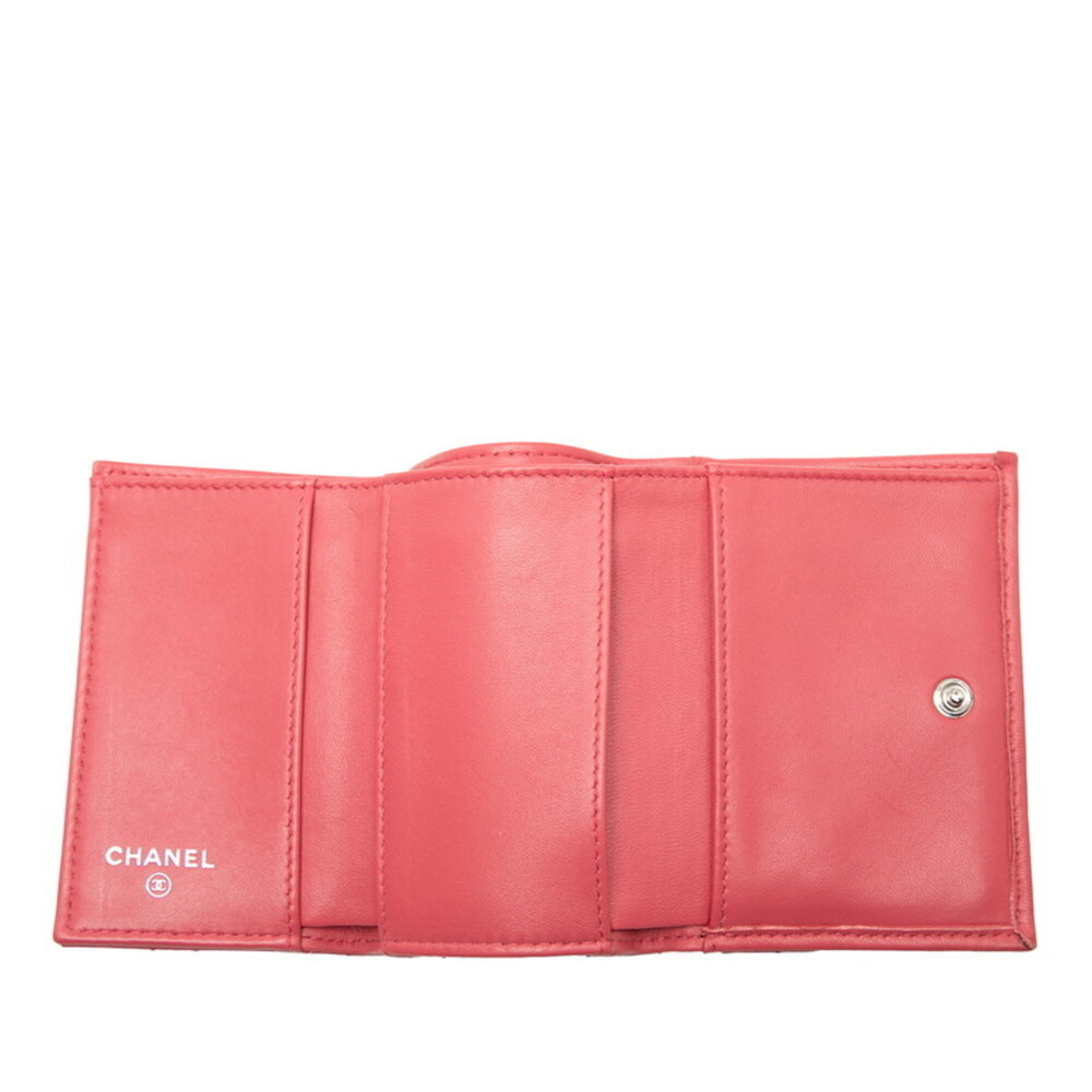 CHANEL Authentic Pink Lambskin Leather Logo Wallet - Picture 4 of 7
